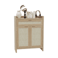 thumbnail image 1 of Modern Rattan Shoe Cabinet, 32" Boho Shoe Rack Organizers with Storage Drawer&Doors, Wooden Accent Console Table with Adjustable Shelf, 1 of 4