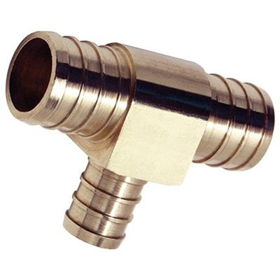 Insert Pipe Tee, Lead Free, 3/4 x 3/4 x 1/2 In. Brass Barb - UC412LFA