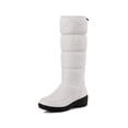 thumbnail image 3 of MAWCLOS Womens Mid Calf Boot Round Toe Snow Boots Warm Comfort Winter Shoes Plush Lining Cold Weather White 8.5, 3 of 9