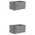 thumbnail image 3 of relayinert Contenant de Rangement pour l'Organisation et Poignée en Corde Robuste Boîte de Rangement Pliable Gris 36*26*16 2Ensemble, 3 of 6