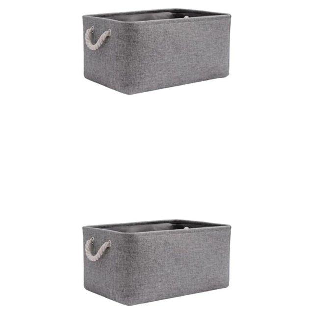 Maytalsory Sturdy Rope Handle Storage Bin Convenient And Reliable Storage Solution grey (31*21*13) 2Set