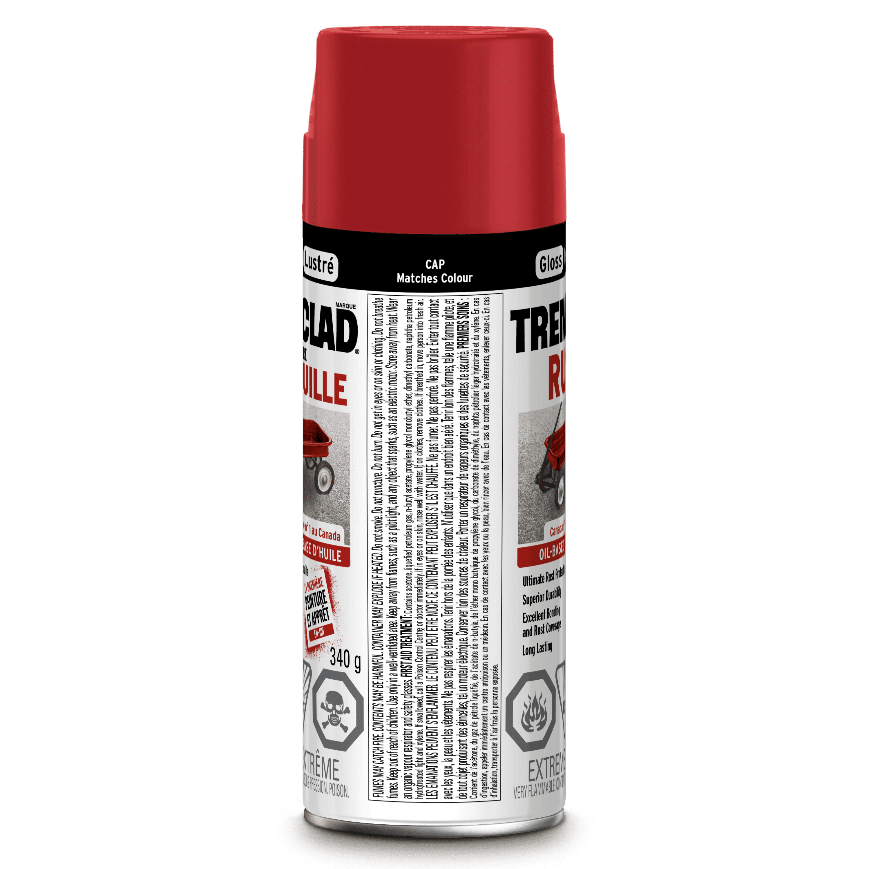 Tremclad Rust Paint Spray Paint, Gloss Regal Red, 340 g