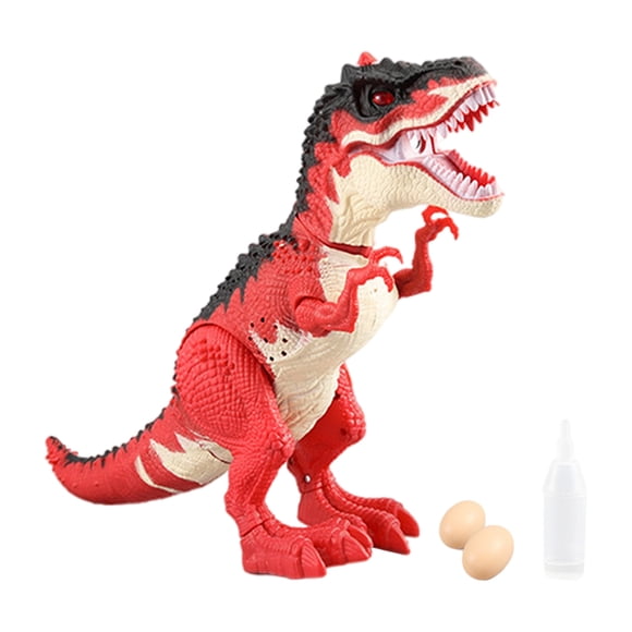 Milaget Jouets Dinosaures Électriques en ABS Pondent des Oeufs avec Lumières/musique Tyrannosaurus pour Garçons Rouge