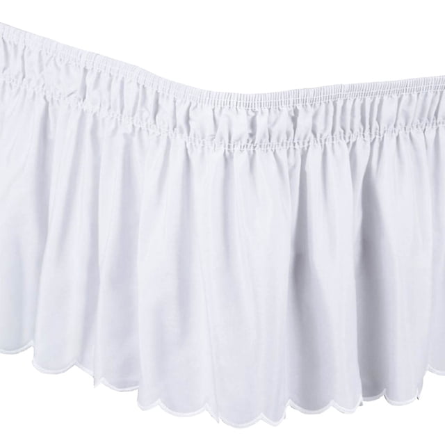 Elastic Bed Skirt, Polyester, Dust-Proof, Non-Slip, White, For Bedroom Bed Decoration
