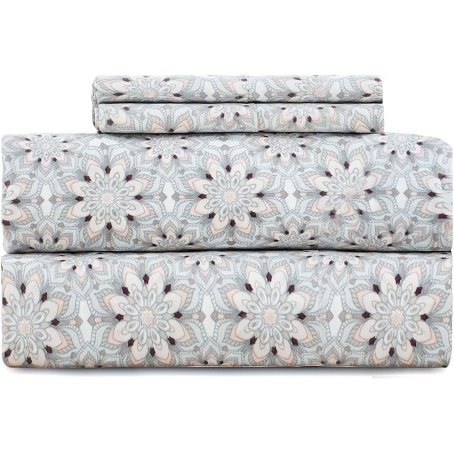 King Size Bed Sheets Piece Floral Pattern Sheets King Deep Pocket Sheet Grey Lotus