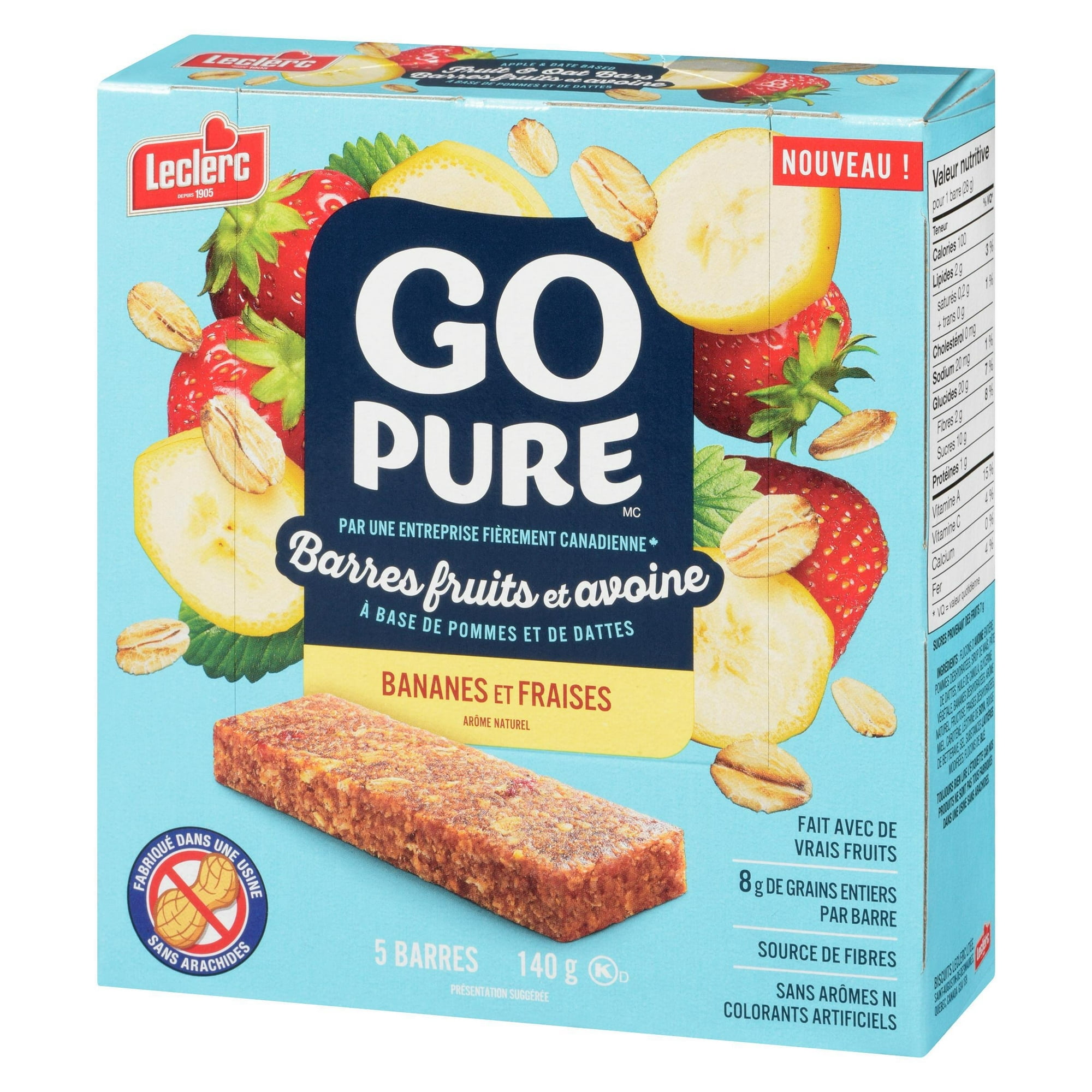 Go Pure Barres aux Fruits & à l'Avoine Banane & Fraise
