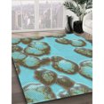 thumbnail image 3 of Ahgly Company Tapis d'Intérieur Lavable à la Machine, Carré, Transitionnel, Vert Noisette, Tapis de Zone, 4 Pieds Carré, 3 of 7