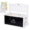 thumbnail image 1 of TOOKYLAND Wooden Toy Storage Box - Lift Top Chest and Seating Bench with Lid, Safety Hinge, Blackboard and Stickers, Toy Organizer for Kids 3 Year Old +, 1 of 9