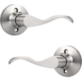 thumbnail image 1 of Poignée de Porte en Nickel Satiné Intérieur Levier de Porte de Passage en Nickel Brossé pour Hall et Garde-Robe Ensemble de Serrure de Porte Sans Clé Réversible pour Portes Côté Gauche Droit Levier Poignée Ensemble, 1 of 8