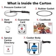 thumbnail image 4 of Silver Pressure Cooker 10 Liters, Stainless Steel Inner Lid Cooker, Induction Cooker - For 10 To 14 Persons, 4 of 4