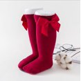 thumbnail image 2 of SUNSIOM Baby Girls Cotton Long Socks Solid Color Big Bow Knee High Stocking, 2 of 6