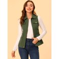 thumbnail image 3 of INSPIRE CHIC Veste Zippée pour Femme Sans Manches Anorak Gilet Utilitaire Veste avec Poches m Vert, 3 of 6