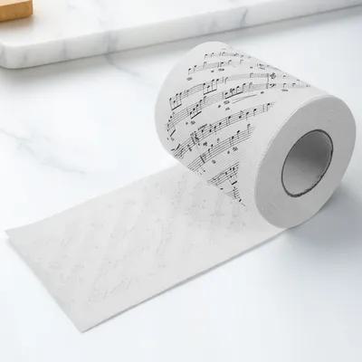 HAMPPLIES 1 Roll Musical Tissue Toilet Paper with Print for Bathroom Use