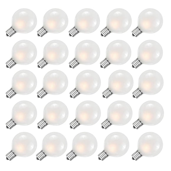 SUNSGNE Ampoules de Remplacement G40 Globe avec Blanc Givré, 1,5 Po -5 Watts - Base à Vis - Convient aux Douilles E12 et C7, Lot de 25