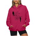 thumbnail image 1 of IROINID Rabais Hauts à Manches Longues pour Femmes Col Rond à Capuche Détente Imprimé Chandail Blouse Chandail en Molleton Hauts Chemises Hauts, Rose Vif, 1 of 6