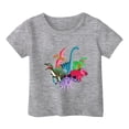 thumbnail image 1 of PMVFHDE Hauts Garçons Garçon et Fille Mode Décontractée Imprimé Col Rond Ample T-Shirt à Manches Courtes Haut Gris,12-13 Ans, 1 of 3