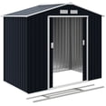 thumbnail image 1 of 7' x 4' Garden Storage Shed w/ Foundation Kit and Double Doors Dark Grey, 1 of 10