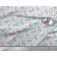 thumbnail image 3 of Soimoi Green Heavy Satin Fabric Flamingo Bird Fabric Prints By Yard 54 Inch Wide, 3 of 3