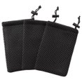 thumbnail image 1 of Unique Bargains Pochette à Cordon en Maille de Nylon Noire pour Téléphone Cellulaire, 3 Pcs, 1 of 6