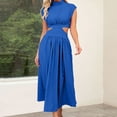 thumbnail image 2 of XZNGL Robe d'Été pour Femmes Aguichant Mode Femmes Été Unie Aguichant Ajourée Décontractée Mini Robe Sans Manches à Col Rond Robe d'Été Mini Robe pour Femmes Robe d'Été pour Femmes avec Manches, 2 of 4