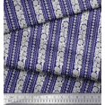 thumbnail image 2 of Soimoi Poly Georgette Fabric Leaves & Floral Block Print Fabric by The Yard 52 Inch Wide, 2 of 3