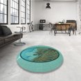 thumbnail image 4 of Ahgly Company Tapis d'Intérieur Rectangulaire Transitionnel Vert Turquoise Lavable à la Machine, 7 Pieds x 9 Pieds, 4 of 7
