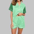 thumbnail image 2 of Yuyuzo Pajama Sets for Women 2 Piece Short Sleeve Button down Shirts Lounge Sets Color Block Soft Pj Sets, 2 of 5