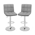 thumbnail image 1 of Gymax Set of 2 Adjustable Swivel Bar Stool Counter Height Bar Chair PU Leather Grey, 1 of 7