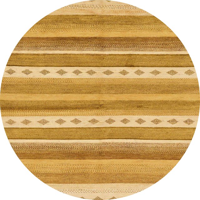 Ahgly Company Tapis d'Intérieur Ronds Abstraits Orange, Tapis de Zone Abstraits, 5 Pieds Rond