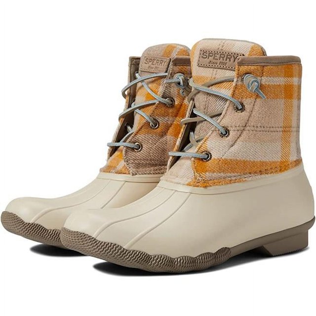 Sperry STS86705-7 Womens Saltwater Snow Boot, Ivory Plaid - Size 7