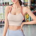 thumbnail image 2 of Virmaxy Womens High Impact Sports Bra Color-Crossed Beauty Back Anti-Shock Gathering Sports Bra Contrasting Shaped Back and Shock-Absorbing Gathered Sports Bra White L, 2 of 4
