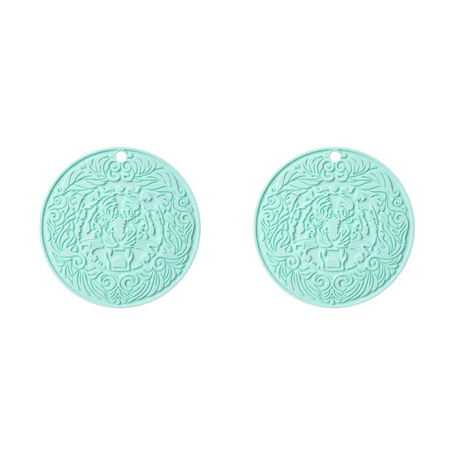 yingyy Tapis de Casserole Antidérapant Résistant à la Chaleur Napperon Rond Anti-Brûlure Porte-Gobelet Porte-Vaisselle Napperon de Table de Cuisine Domestique Protecteur Vert Pâle 2 Ensembles