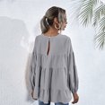 thumbnail image 3 of Babysbule Liquidation Haut d'Été pour Femmes Blouse à Manches Longues Lanterne à Col Rond pour Femmes Hauts, 3 of 8