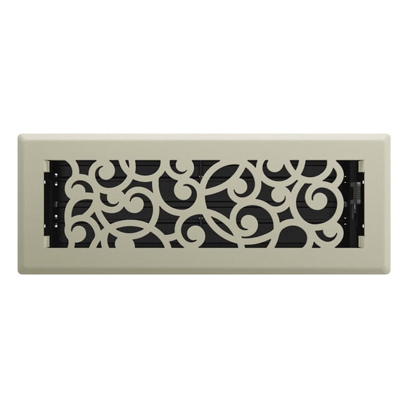 Imperial 3 po x 10 po Registre de plancher en acier, motif pays des merveilles, nickel satiné