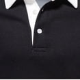 thumbnail image 3 of Yuyuzo Men Golf Shirts Long Sleeve Button Lapel V Neck Pullover Sports Tops Solid Color Patchwork Basic Blouse, 3 of 4