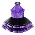 thumbnail image 5 of Oyolan Robe Justaucorps de Danse Ballet Métallique à Paillettes pour Filles avec Jupes Tutu en Tulle Robes de Performance Violet 6, 5 of 5