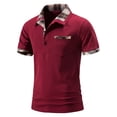 thumbnail image 2 of RKSTN Polo pour Homme Mode Décontractée Polo à Boutons Manches Courtes T-Shirt à Carreaux à Blocs de Couleur Col Rabattu Hauts Coupe Ajustée Chandail de Base T-Shirts, 2 of 9