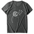 thumbnail image 4 of Meichang T-Shirts Graphiques Tendance pour Femmes Nouveauté Drôle Mignon T-Shirts à Imprimé Pissenlit Décontractés Col Rond Manches Courtes T-Shirts Légers Hauts, 4 of 5
