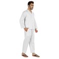 thumbnail image 2 of Inkmeso Ensemble de Pyjama Classique Uni en Coton, Pyjama Boutonné pour Hommes, 2 Pcs, Tenue de Nuit, 2 of 7