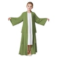thumbnail image 1 of Liyamei Kids Muslim Chiffon Abaya For Girls Open Front Cardigan Dress Robe,4-5 Years, 1 of 3