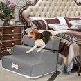 thumbnail image 1 of Riforla 3 Step Dog Step Stairs Pet Ladder Cover Removable Comfortable Non Dog Ramp Staircases Suitable for Small Dogs Pet Supplies Grey One Size, 1 of 7