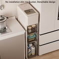 thumbnail image 3 of Armoire de Rangement Mince en Plastique, Boîte de Rangement Multifonctionnelle Style Tiroir avec Roues, Accès Facile pour Riz et Aliments, Idéale pour l'Organisation de la Cuisine, 3 of 7