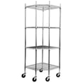 thumbnail image 1 of TRINITY EcoStorage™ 4-Tier Corner Wire Shelving Rack | Nsf | Includes Wheels | Chrome, 1 of 7