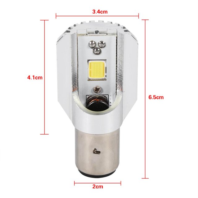 Ymiko BA20D Motorcycle LED Headlight Blub High/Low Beam Light COB Scooter Head Lamp