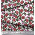 thumbnail image 3 of Soimoi Poly Georgette Fabric Leaves & Floral Block Print Fabric by The Yard 52 Inch Wide, 3 of 3