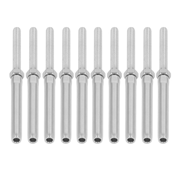 Thread Swage Lag Screw, Railing Swage Lag Screw Kit Safe Sturdy Corrosion Resistance 10Pcs Vibration Polished Face For Farm M5 2.5mm/0.1in,M5 3mm/0.12in,M6 3mm/0.12in,M10