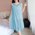 thumbnail image 2 of Kcodviy Robe Décontractée Unie pour Femmes Chemises de Nuit pour Femmes Coton Sans Manches Col Rond Dentelle Pyjama de Nuit pour Femmes Robe à Empiècements Chandail Ample Chemises de Nuit en Coton pour Femmes Robe, 2 of 6