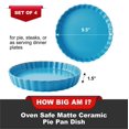 thumbnail image 2 of Bruntmor 10"" Blue Ceramic Pie Pans Set 4, 2 of 8