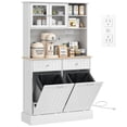 thumbnail image 1 of HOMCOM Kitchen Pantry Cabinet, Storage Cabinet w/ Charging Station, White, 1 of 10