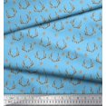 thumbnail image 3 of Soimoi Blue Poly Georgette Fabric Antler & Star Print Fabric by Yard 52 Inch Wide, 3 of 5